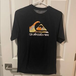 Quiksilver Black Tee with Multicolor Logo